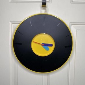 IKEA Pladdra Wall Clock - 90s Memphis Milano Style Yellow Clock - Working!